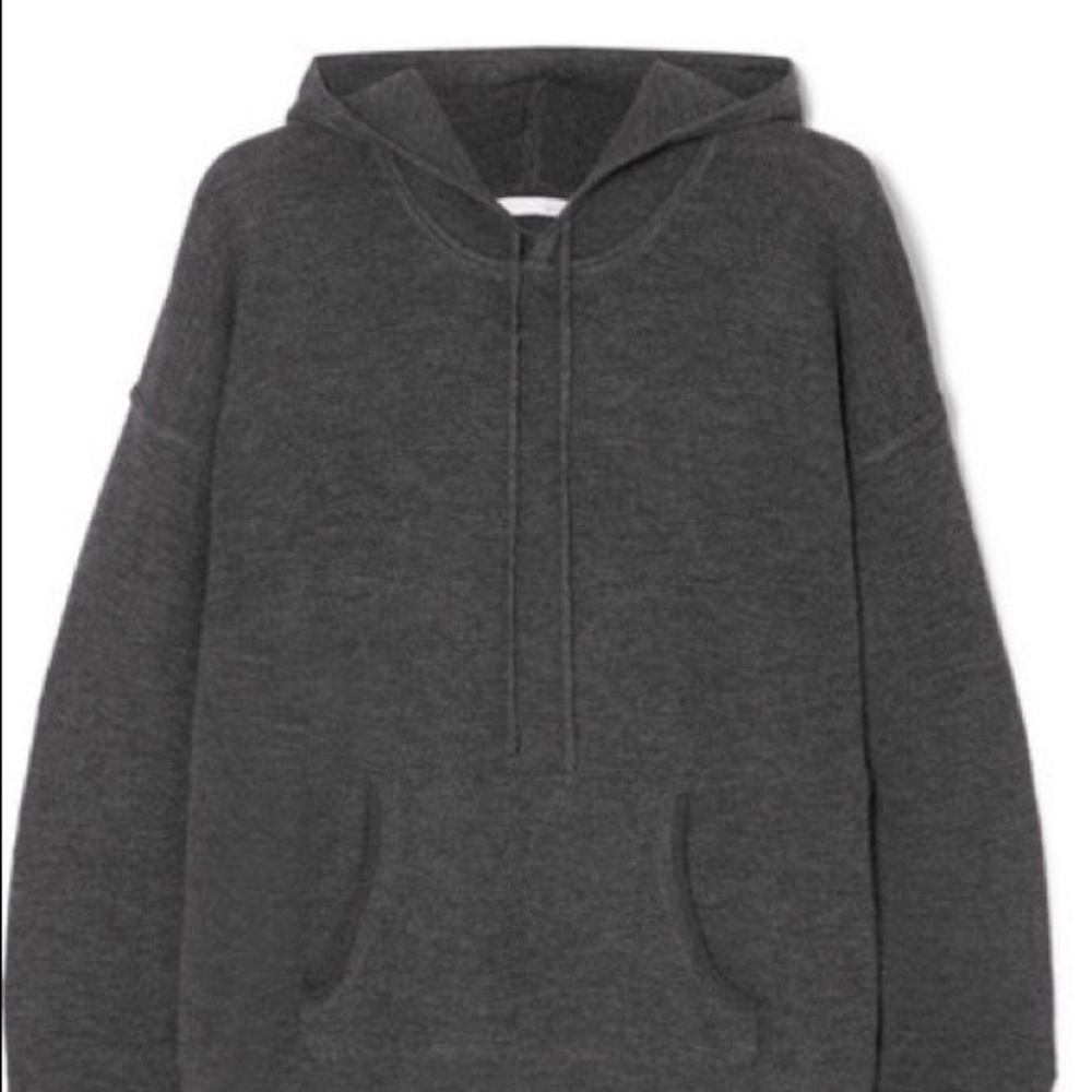 Thin waffle knit charcoal grey hoodie